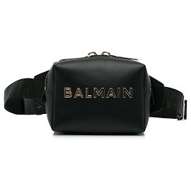 Balmain Gürteltasche aus schwarzem Leder Schwarz
