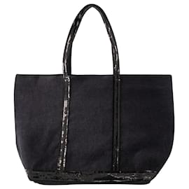 Vanessa Bruno-Cabas L Shopper-Tasche – Vanessa Bruno – Leinen – Schwarz-Schwarz