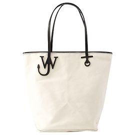 JW Anderson Große Anker-Einkaufstasche - J.W. Anderson – Leinwand – Elfenbein/Schwarze Farbe Braun Beige