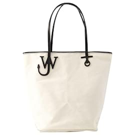 JW Anderson-Grand sac cabas Anchor - J.W. Anderson - Toile - Ivoire/black-Beige