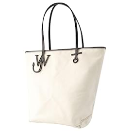 JW Anderson-Anchor Tall Tote Bag - J.W. Anderson - Canvas - Ivory/Black-Beige