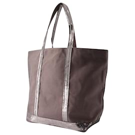 Vanessa Bruno-Cabas L Shopper-Tasche – Vanessa Bruno – Baumwolle – Grau Anthrazit-Grau