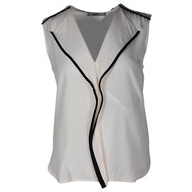 Top smanicato Max Mara in seta bianca Bianco