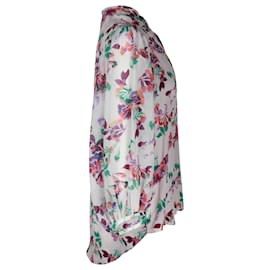 Autre Marque-Camisa Saloni com estampa floral em seda multicolorida-Multicor