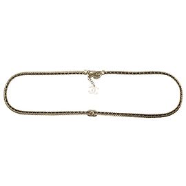 Ceinture chaîne à logo entrelacé Chanel en métal doré Doré Métallisé