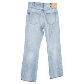 Céline-Celine Straight Leg Jeans em jeans de algodão azul claro-Azul