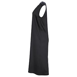 Joseph-Joseph V-Neck Midi Dress in Black Silk-Black