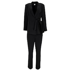 Iris & Ink-Iris & Ink Self-Tie Suit Set in Black Polyester-Black