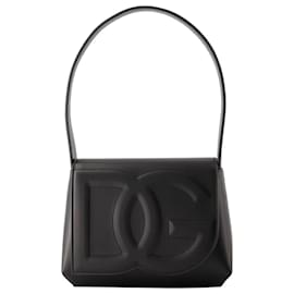 Dolce & Gabbana-DG Logo Shoulder Bag - Dolce&Gabbana - Leather - Black-Black