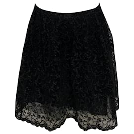 Essentiel-Essentiel Antwerp Lace Skirt in Black Nylon-Black