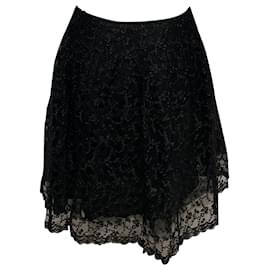 Essentiel-Essentiel Antwerp Lace Skirt in Black Nylon-Black