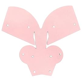 Hermès-Ciondolo per borsa Hermes Tete de Cheval in pelle rosa-Rosa