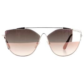 Tom Ford-Tom Ford Jacquelyn 02 Aviator Sunglasses TF563 in gold metal-Golden