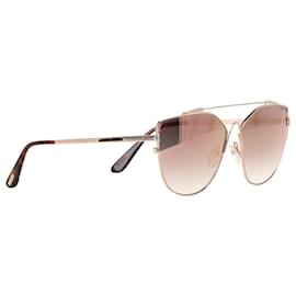 Tom Ford-Tom Ford Jacquelyn 02 Aviator Sunglasses TF563 in gold metal-Golden