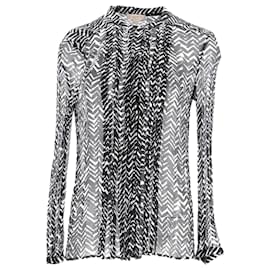 Burberry-Burberry Brit Printed Sheer Blouse in Multicolor Polyester-Black
