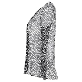 Burberry-Burberry Brit bedruckte transparente Bluse aus mehrfarbigem Polyester-Schwarz
