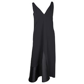Stella Mc Cartney Abito midi con scollo a V di Stella McCartney in viscosa nera Nero