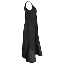 Stella Mc Cartney-Stella McCartney V-neck Midi Dress in Black Viscose-Black