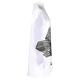 Stella Mc Cartney-Stella McCartney Bow-Print Mock-Neck Dress in White Viscose-White