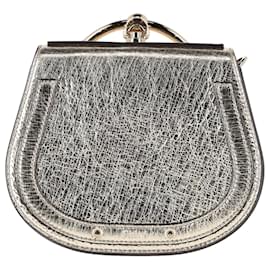Chloé-Chloé Small Nile Bracelet Bag in Metallic Gold Leather-Golden