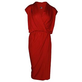 Abito a portafoglio Lanvin in viscosa rossa Rosso