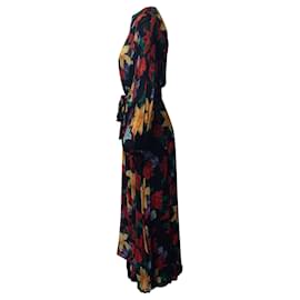 Autre Marque-Vestido Midi Rixo com Cinto e Estampa Floral em Poliéster Multicolor-Outro
