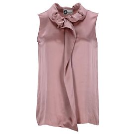 Top sem mangas Lanvin em seda Old Rose Rosa