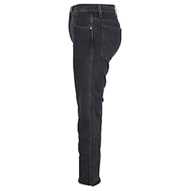 Khaite-Khaite Raw Hem Jeans in Black Cotton-Black
