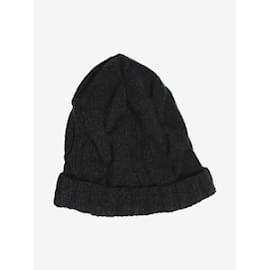 Loro Piana-Dark grey cable knit beanie-Grey