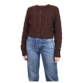 Autre Marque-Brown cable-knit cropped cardigan - size L-Brown