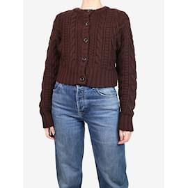Autre Marque-Brown cable-knit cropped cardigan - size L-Brown