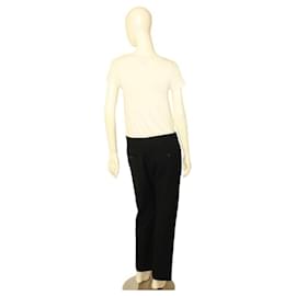 Marni-Marni Black Wool Cotton Rib Pattern Button Closure Trousers Pants size 42 it-Black