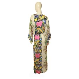 Roberto Cavalli-Roberto Cavalli Floral Multicolor 100% Silk Maxi Kaftan Style Long Dress size 38-Multiple colors