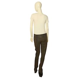 Stella Mc Cartney-Stella McCartney Pantaloni jeans slim con polsini con zip in denim nero grigio Taglia pantaloni 42 ESSO-Grigio antracite