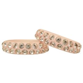 Blumarine Women's wide Pink Crystals Studded Strass Shiny bangle bracelet Pink
