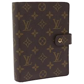 Louis Vuitton-LOUIS VUITTON Monogramm Agenda MM Tagesplaner Cover R20105 LV Auth 55597-Monogramm