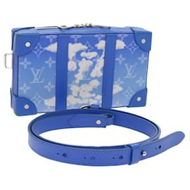 Louis Vuitton-LOUIS VUITTON Monogram Clouds Soft Trunk Wallet Bolso de hombro M45432 autenticación 55832EN-Blanco,Azul claro