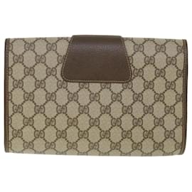 Gucci-Pochette GUCCI GG Supreme Web Sherry Line Beige Rouge 156 01 030 Auth bs8747-Rouge,Beige