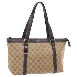 Gucci-GUCCI GG Crystal Hand Bag Beige 268640 auth 55415-Beige