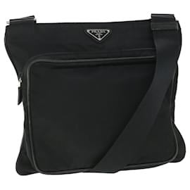 Prada-PRADA Shoulder Bag Nylon Black Auth yk8687-Black