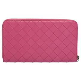 Autre Marque-BOTTEGAVENETA INTRECCIATO Long Wallet Leather Pink VCPP2 auth 55681-Pink