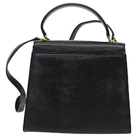 Valentino-VALENTINO Hand Bag Leather 2way Black Auth yk9028-Black