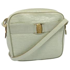 Salvatore Ferragamo-Salvatore Ferragamo Shoulder Bag Leather Gray Green Auth ep1837-Green,Grey