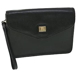 Autre Marque-Burberrys Clutch Bag Leather Black Auth bs8730-Black