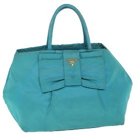 Bolsa PRADA Nylon Azul Turquesa Auth 56277 Outro