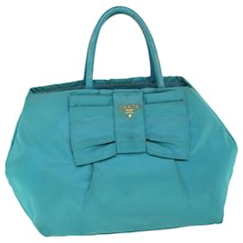 Prada-Bolso de mano PRADA Nylon Azul Turquesa Auth 56277-Otro