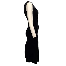 Rick Owens-Rick Owens Black Knit Sleeveless Midi Dress-Black