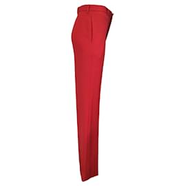 Balenciaga-Balenciaga Vermelho 2019 Calças de lã sob medida com pregas na frente-Vermelho