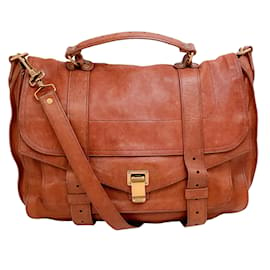 Proenza Schouler-Proenza Schouler Cognac Couro Grande PS1 Saco Crossbody-Marrom