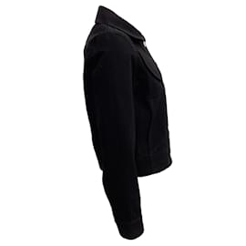 Autre Marque-Veste en jean noir Patou avec broderie dorée-Noir